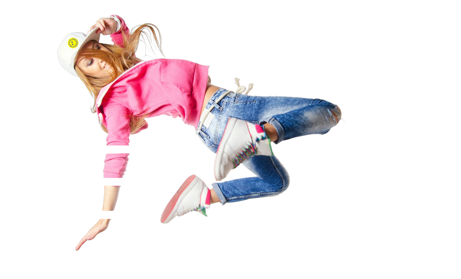 Dancer leaping across the Creative FED logotype